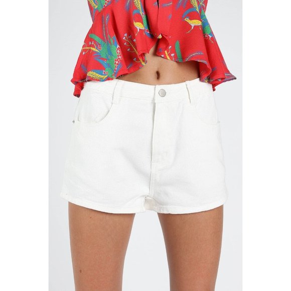 Honey Punch Shorts Honey Punch High Waist Denim Shorts White Poshmark